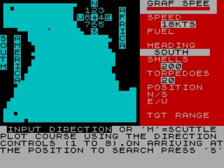 Admiral Graf Spee screenshot 2 for ZX Spectrum
